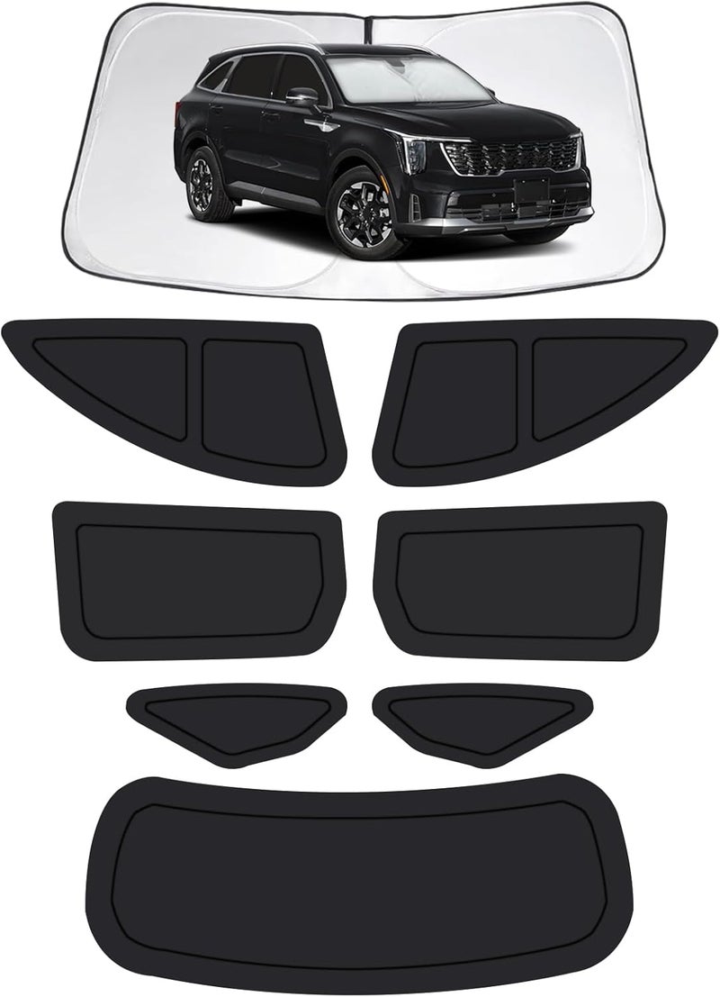 FSHAANY'S Car Window Shades for Kia Sorento 2021-2026, Full Car Window Covers for Privacy, Sunshades for Sorento Front Rear Windshield Side Windows to Block UV and Protect Privacy(8pcs) - Image 1
